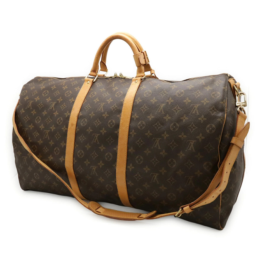 Louis Vuitton Keepall Boston Bag Travel Shoulder Bandouliere Monogram Brown
